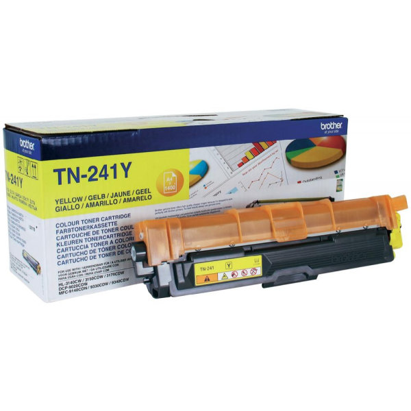 Brother TN241Y lasertoner, Gul, 1400 sider