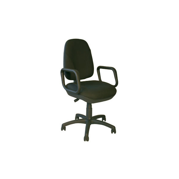 Deluxe kontorsstol med armstöd, svart