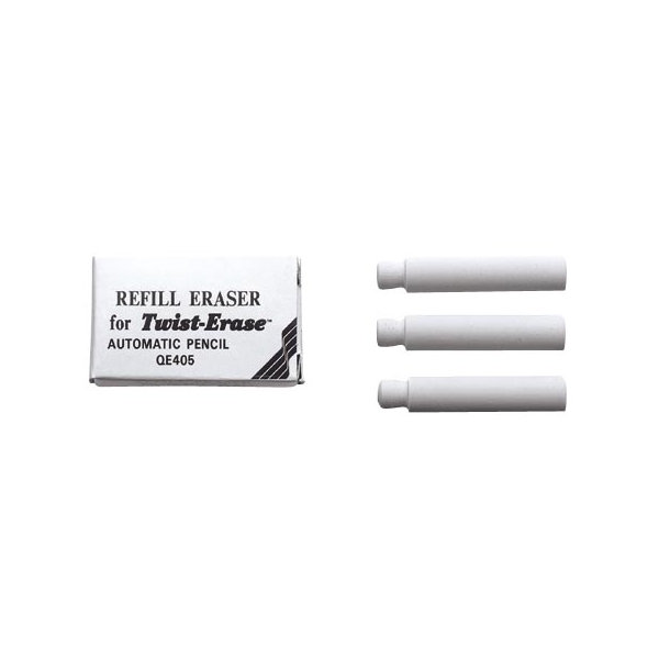 Pentel Twist-Erase suddgummi för stiftpenna, 3 st