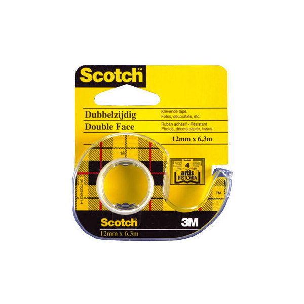 Scotch tape, dobbeltklæbende 12mm x 6,3m