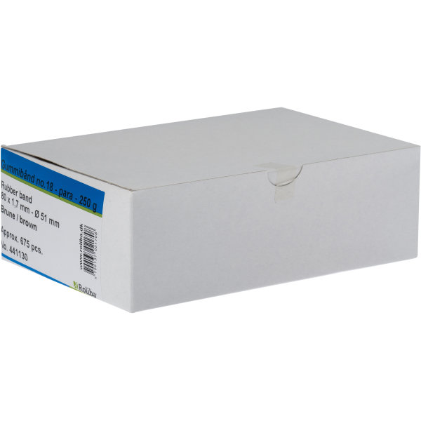 Gummiband nr 18, 250 g, 80 mm, brun