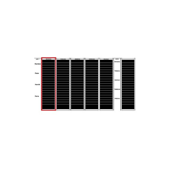 Kortmodul Plan-dex A4 cross-format 40mm 25 st