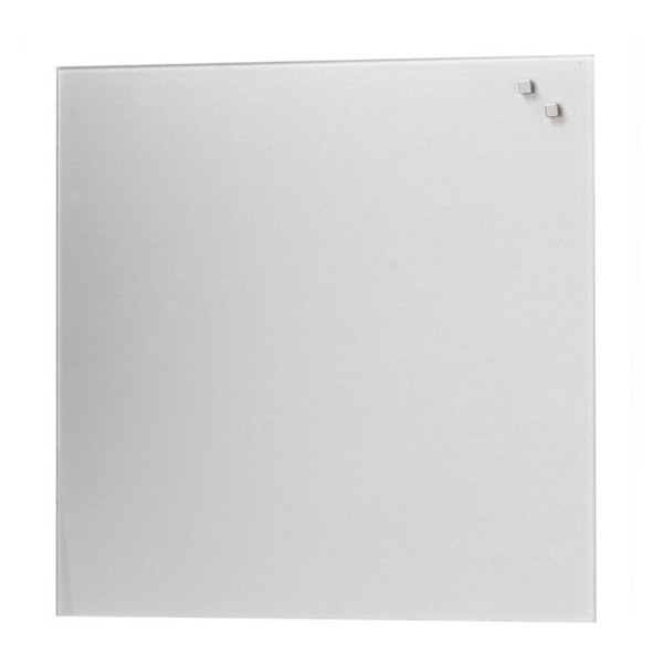 Glassboard magnetisk glastavle 45 x 45 cm, sølv