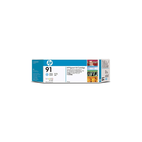 HP nr 91/C9470A bläckpatron, ljus cyan, 775 ml