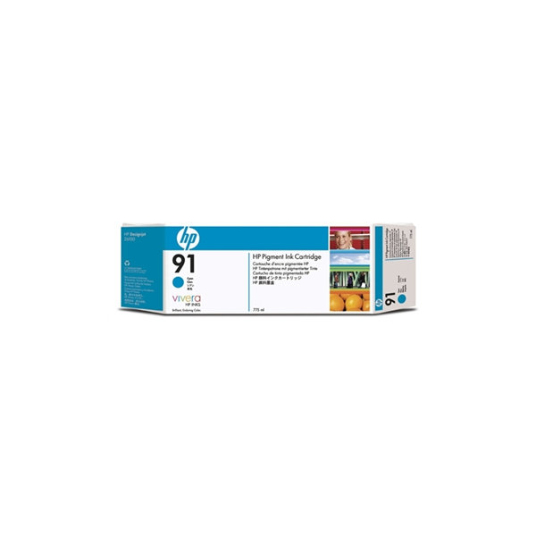 HP nr 91/C9467A bläckpatron, cyan, 775 ml