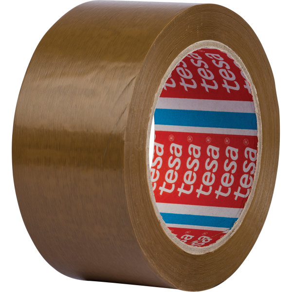 Tesa Packtejp, 50 mm, präglad PVC, brun