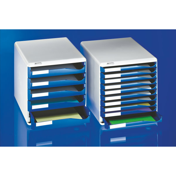 Leitz förvaringsbox med 5 lådor, blå