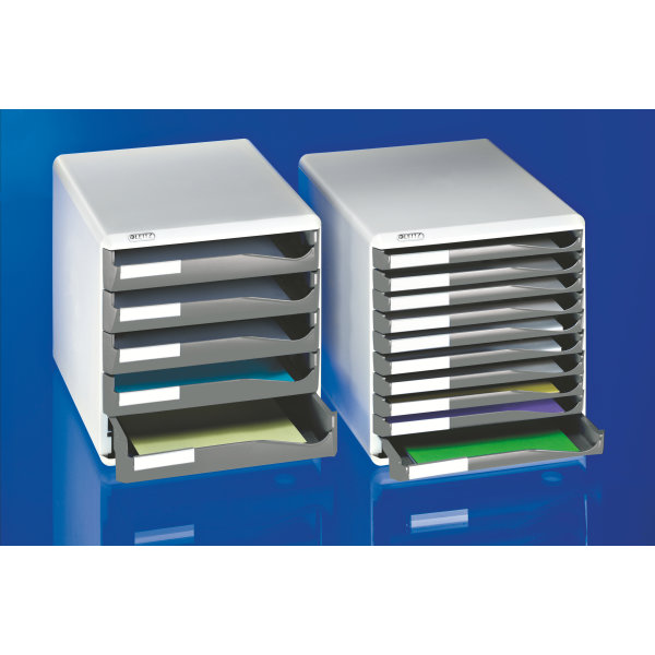 Leitz förvaringsbox med 5 lådor, grå