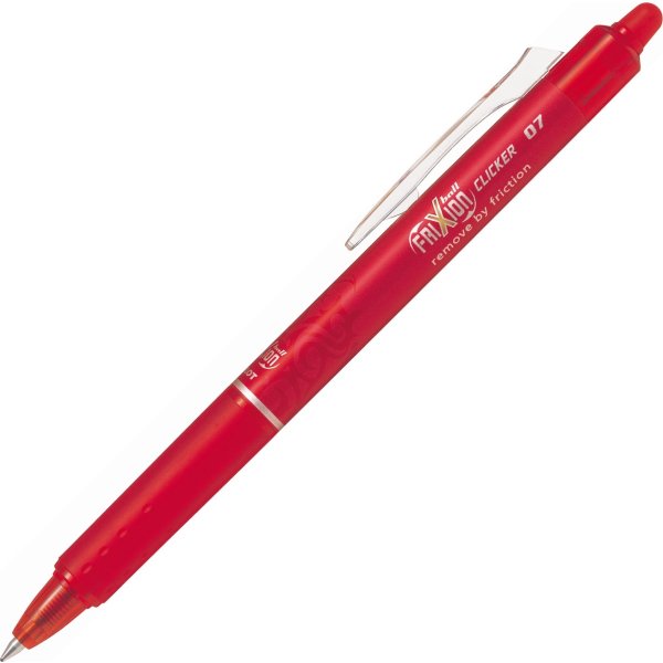 Pilot Frixion Clicker kuglepen, 0,7 mm, rød