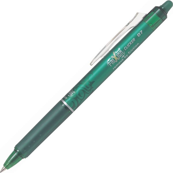 Pilot Frixion Clicker kuglepen, 0,7 mm, grøn