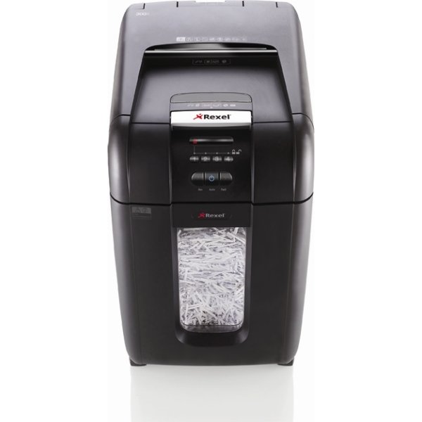 Dokumentförstörare Rexel Auto+ 300X korsstrimling