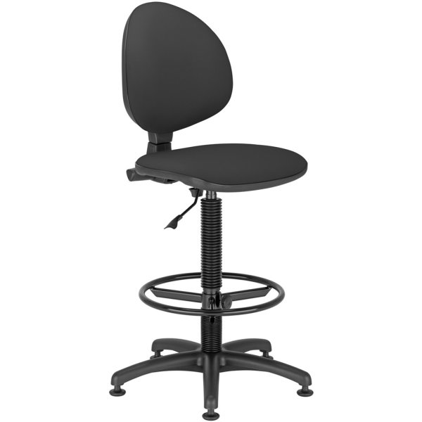 Smart arbetsstol inkl. fotring, svart tyg