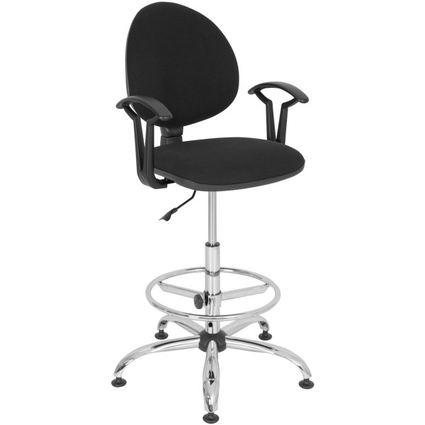 Smart Alu arbetsstolar inkl. fotring, svart tyg