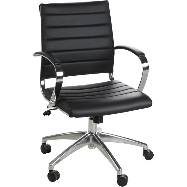 Rico konferensstol i svart PU med kromstativ