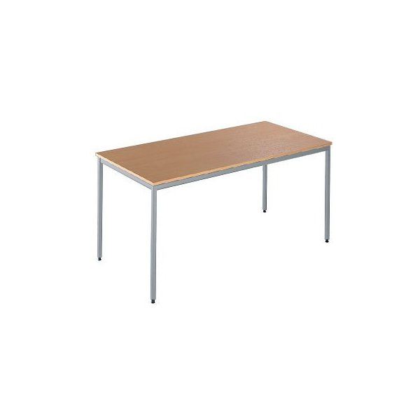 Kantinebord, 160x80 cm bøg med alufarvet stel