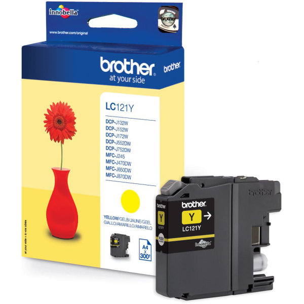 Brother LC121Y bläckpatron, gul, 300 sidor
