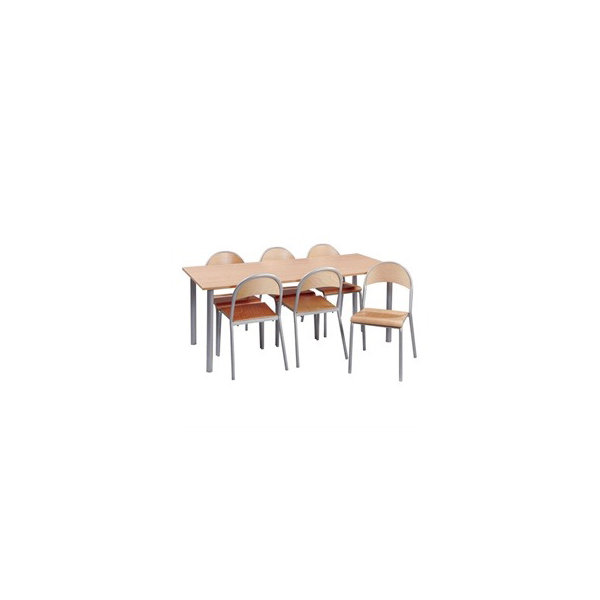 Matsalsset Deluxe för 6 personer i bok/alu