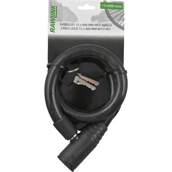 Rawlink cykellås med kabel, 1,5x60 cm