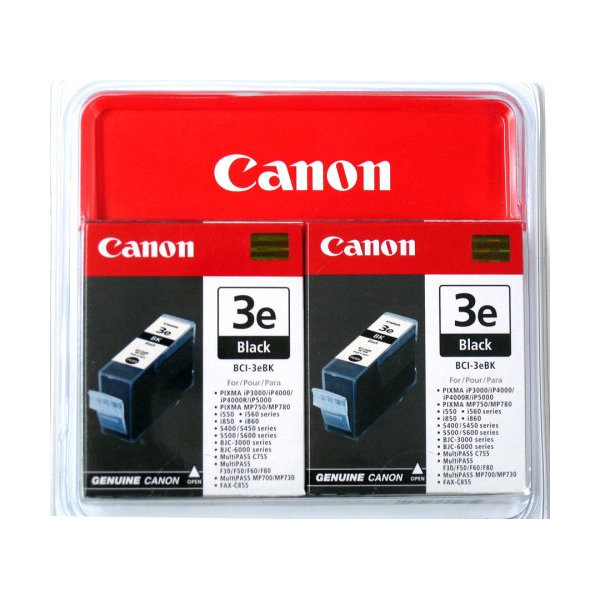 Bläckpatron Canon BCI-3EBK Blister Svart 2x 420s.