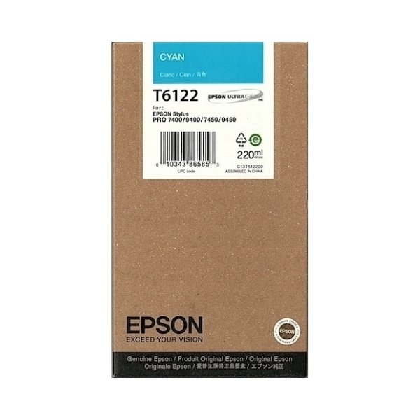 Bläckpatron Epson C13T612200 Blå 220 ml