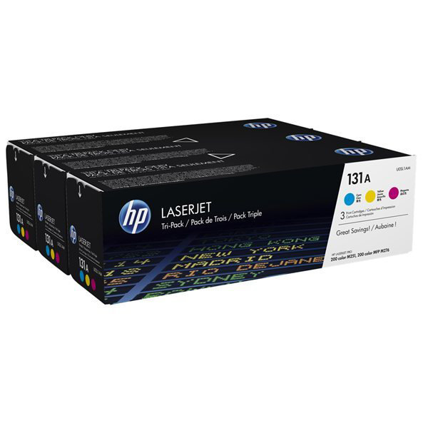 HP 131A/U0SL1AM lasertoner, flerpack CYM