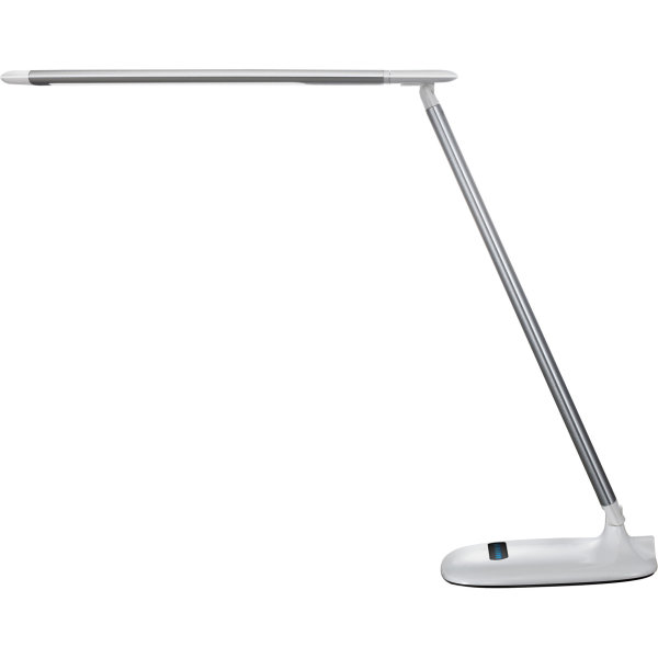 Soft LED lampe i sølv/hvid