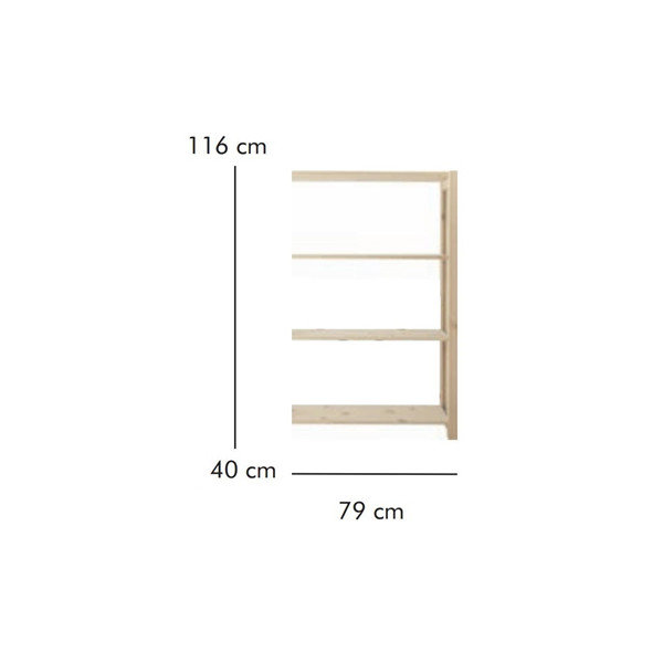 ABC Tillbyggnadsdel, HxBxD: 116x79x40 cm, natur