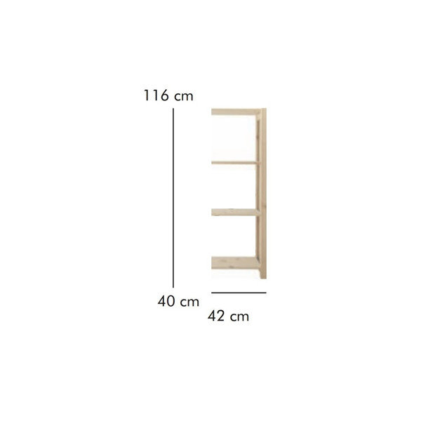 ABC Tillbyggnadsdel, HxBxD: 116x42x40 cm, natur