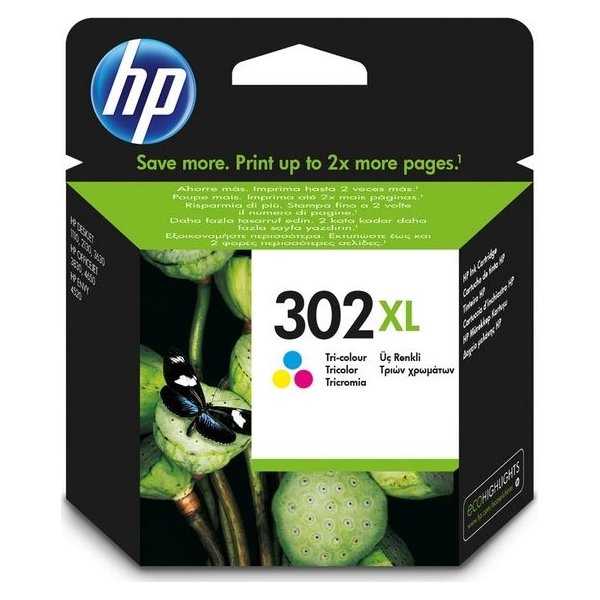 HP nr. 302XL blækpatron, farve, 330 s.