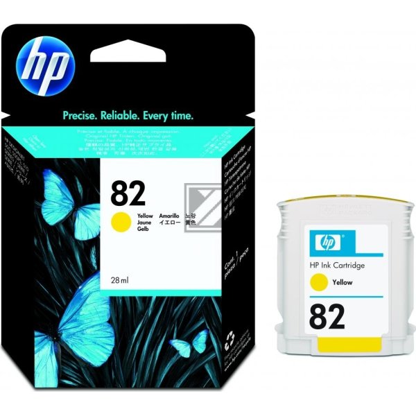 HP nr.82/CH568A blækpatron, gul, 28 ml