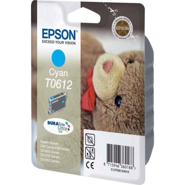 Epson nr T061/C13T06124010 bläckpatron, cyan, 250