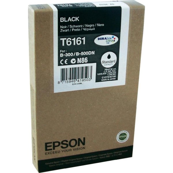 Bläckpatron Epson T6161/C13T616100 Svart 3000s