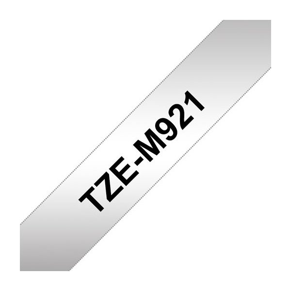 Brother TZe-M921 etikettape, 9 mm, svart på matt s