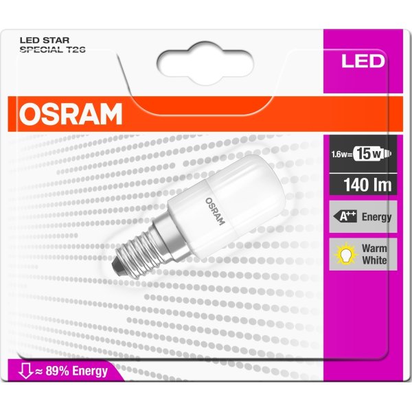Betekenisvol zone Met andere bands Osram LED Speciallampa T26 Kylskåp E14, 2,3 W = 20 - | Lomax.se