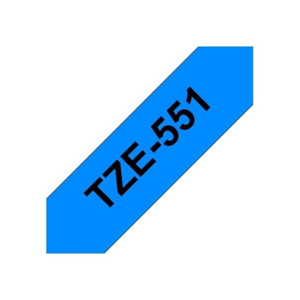 Brother TZe-551 labeltape 24mm, sort på blå