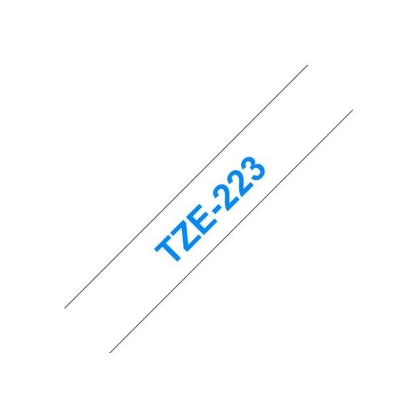 Brother TZe-223 labeltape 9mm, blå på hvid