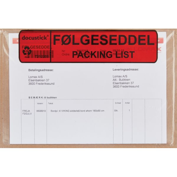 Följesedelsficka, C5, 1000 st