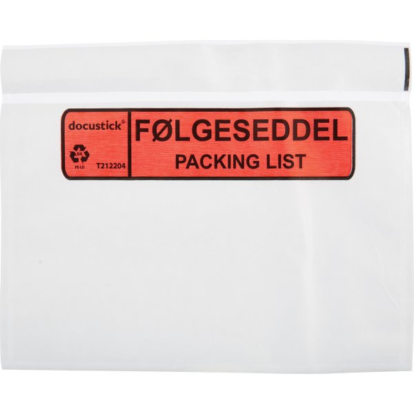 Följesedelsficka, “Följesedel/Packing list”, C6, 1