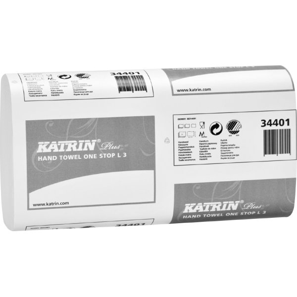 Katrin Plus L handduksark, 3-lagers, vit