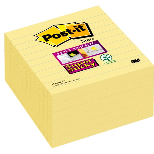 Post-it Notes 101x101 mm, Canary gul, linjeret