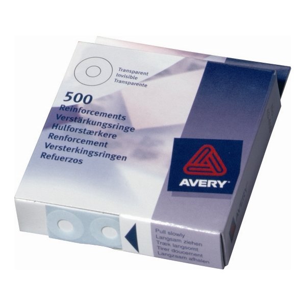 Avery Hålförstärkare, 500st, vita i dispenser