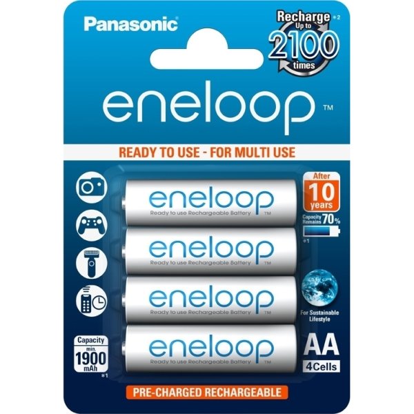 Panasonic Eneloop AA uppladdningsbara batterier, 4