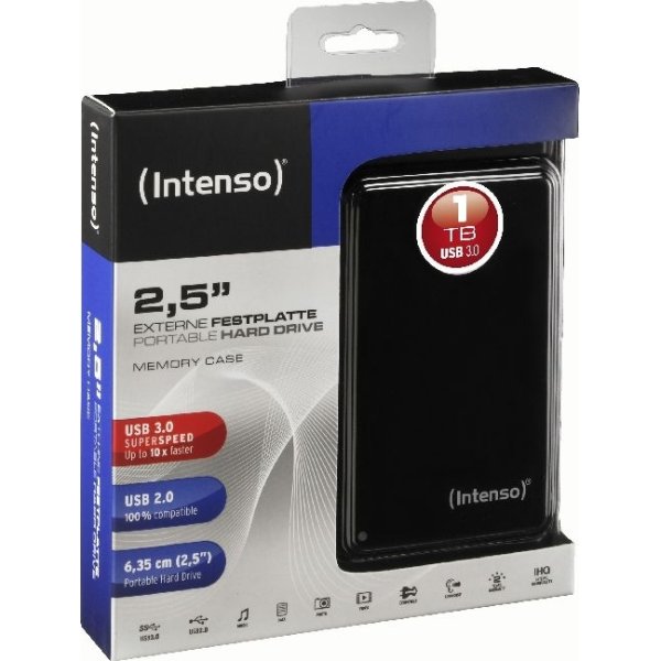 Intenso 2,5” USB 3.0 1TB, svart