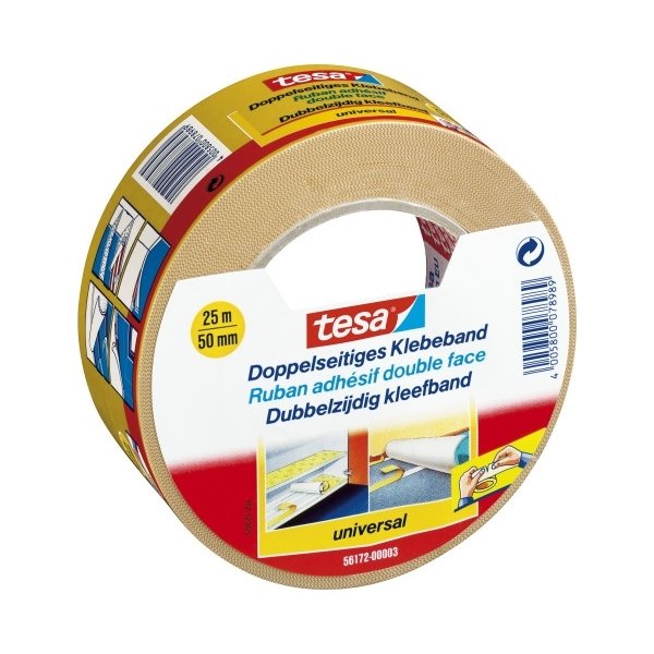 tesa Dubbelhäftande Universaltejp, 50 mm x 25 m