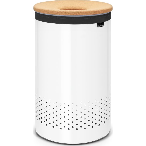 Tvättkorg Brabantia 60 L Vit med korklock
