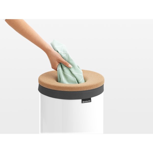 Tvättkorg Brabantia 60 L Vit med korklock
