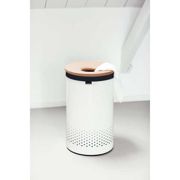 Tvättkorg Brabantia 60 L Vit med korklock