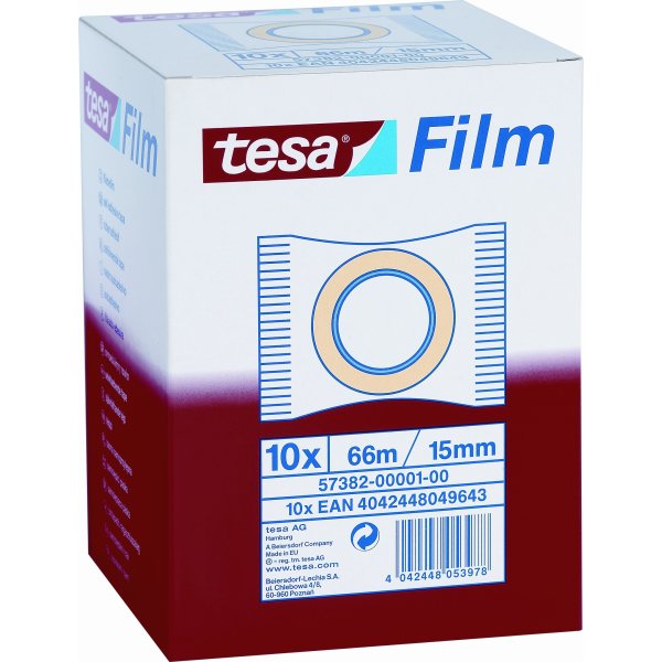 Tesa tejp 15 mm x 66 m, klar