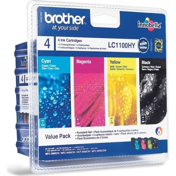 Bläckpatron Brother LC1100HYVALBDR Flerpack
