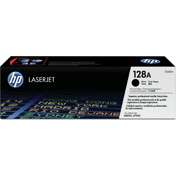 HP nr.128A/CE320A lasertoner, sort